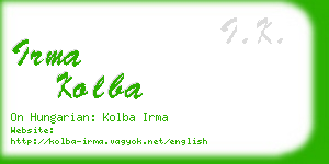 irma kolba business card